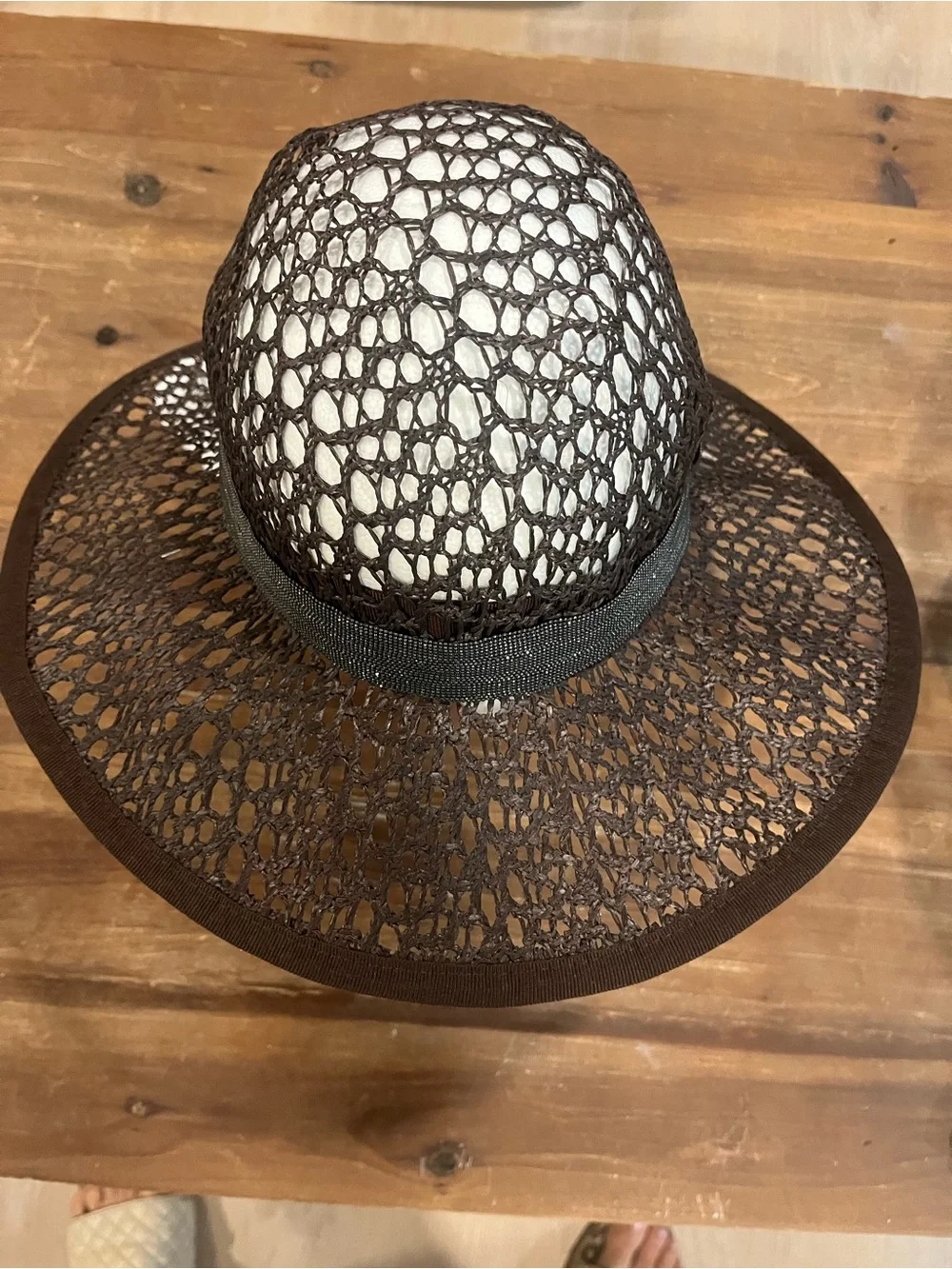 Brunello Cucinelli Raffia Effect Brimmed Hat NWT